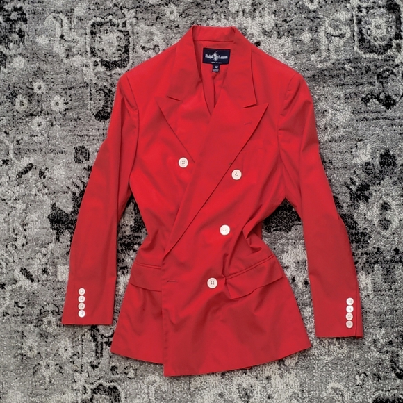 VTG Button up Red Blazer - Picture 5 of 10